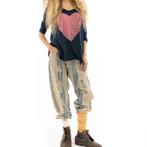 Magnolia Pearl Season of Love Dylan faded Boro jersey tee - Picture 1 of 15